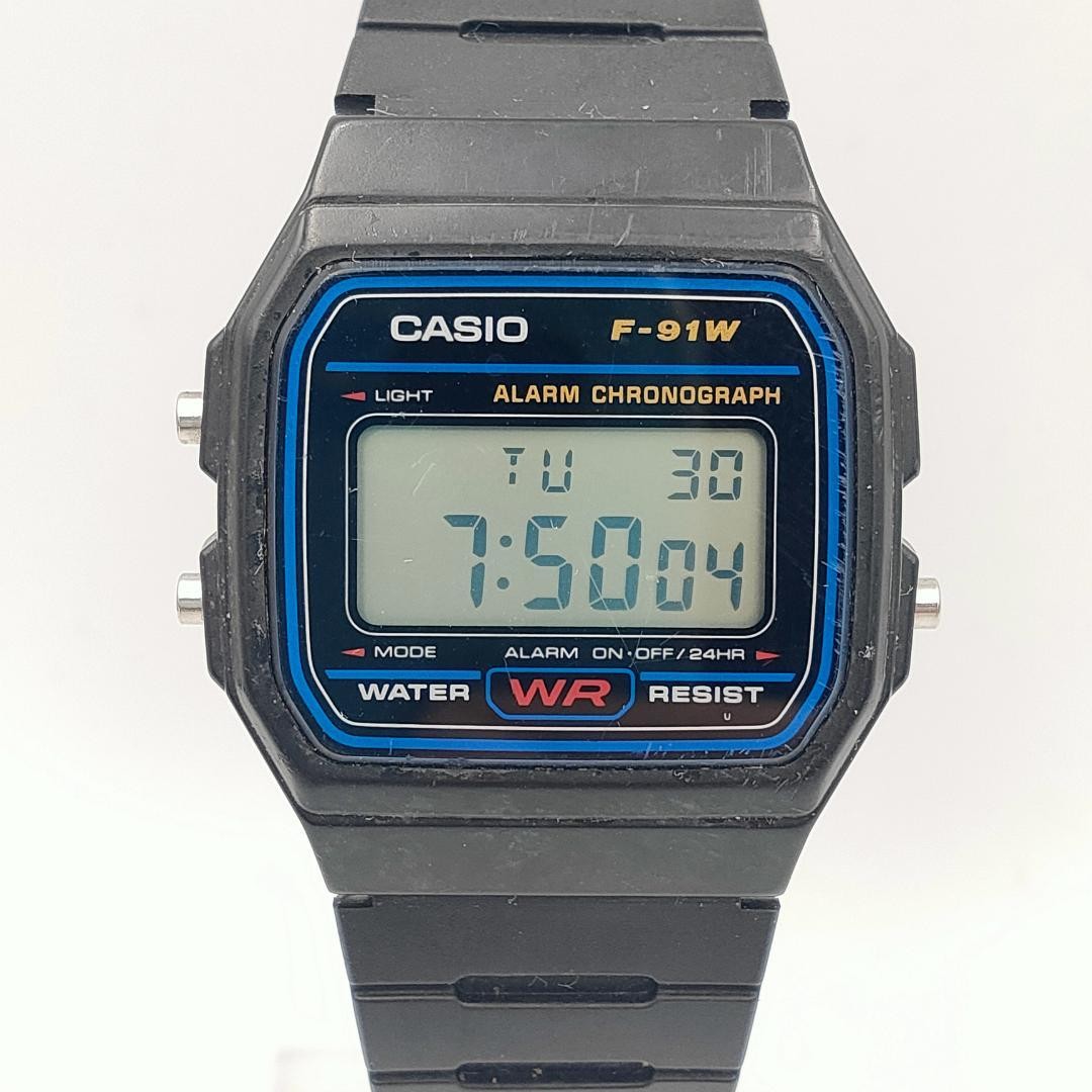 USED Casio F-91W Module 583 Digital Chronograph Watch