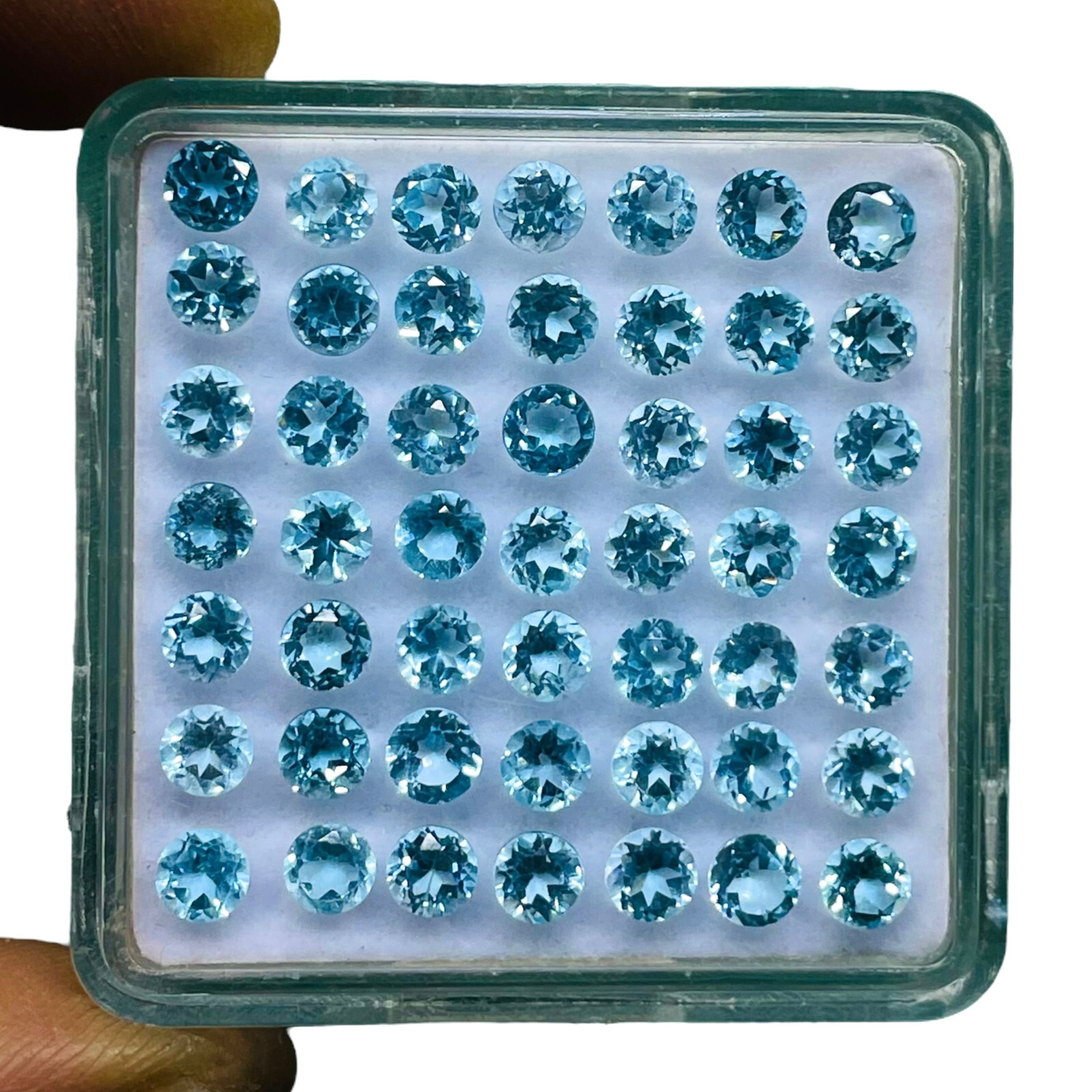 VVS 25 Pcs Natural Blue Topaz 4mm Round Cut Top Quality Loose Gemstones Lot
