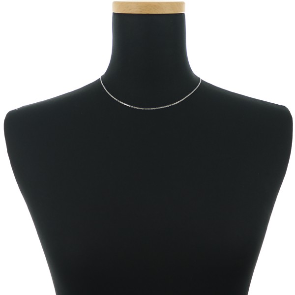 Auth Mikimoto Chain Necklace Cable 40cm 18K 750 White Gold
