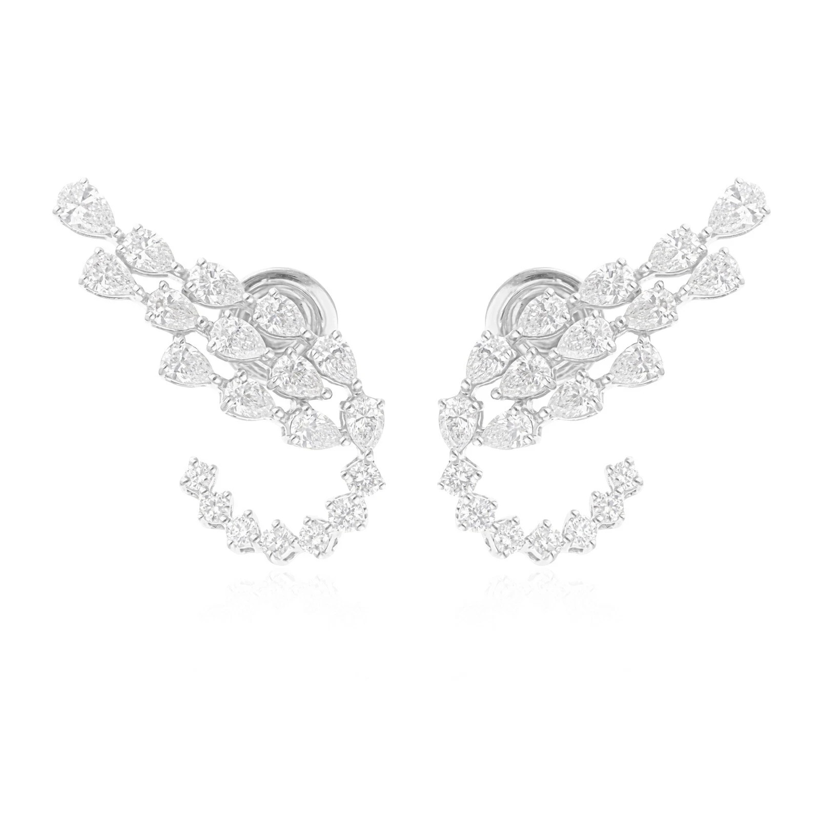 STERLING SILVER 925 MOISSANITE FANCY CUT EARRING ,FOR REGULAR USE,PARTY USE