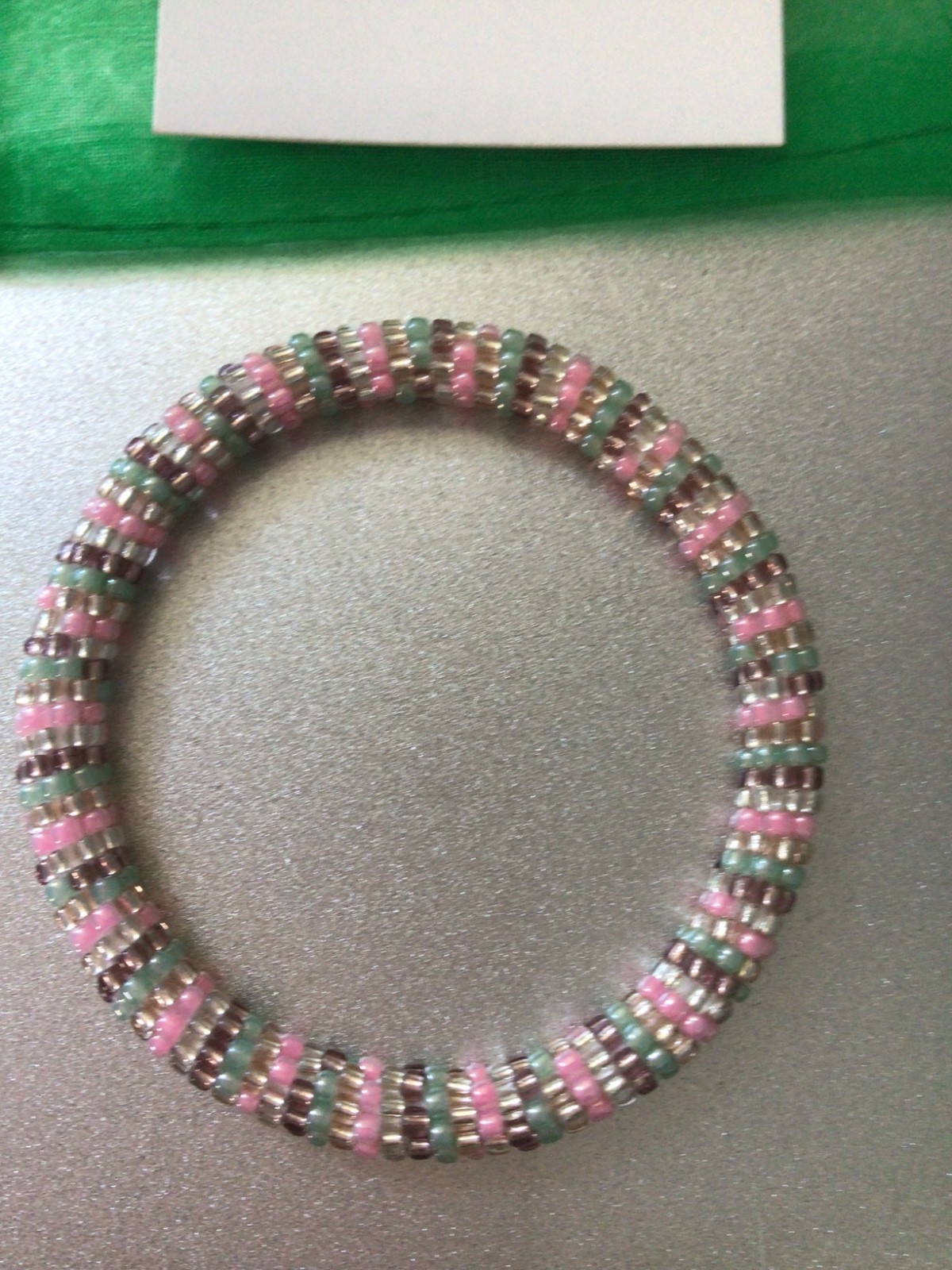 PINK & MINT 7″ ROLL ON SASHKA BRACELETS, 3 PCS