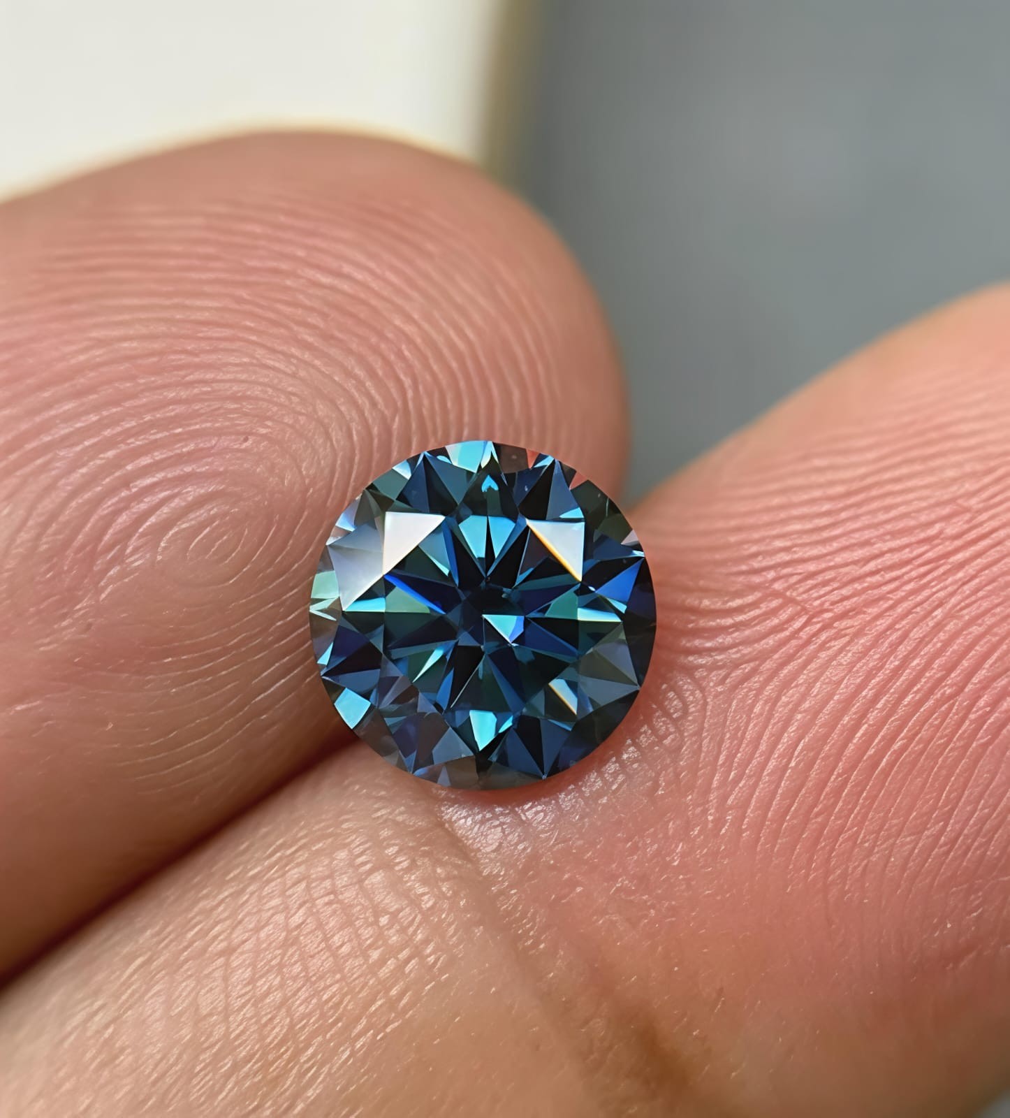 AAA+ 1 CT Round Cut, Fancy Blue Color Loose VVS1 Diamond 6.75 MM Gemstone +Gift