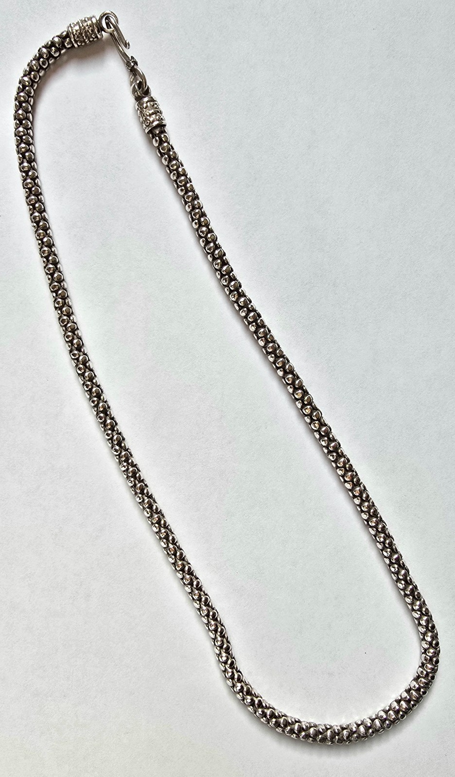 Sterling Silver Popcorn Necklace 1975 35g G2U