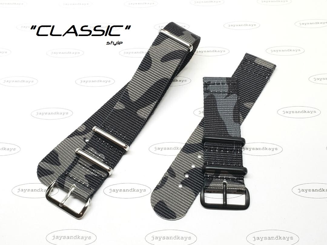 JaysAndKays® Black MCam Multi Camo Nylon Strap 20mm 22mm 24mm MCamo
