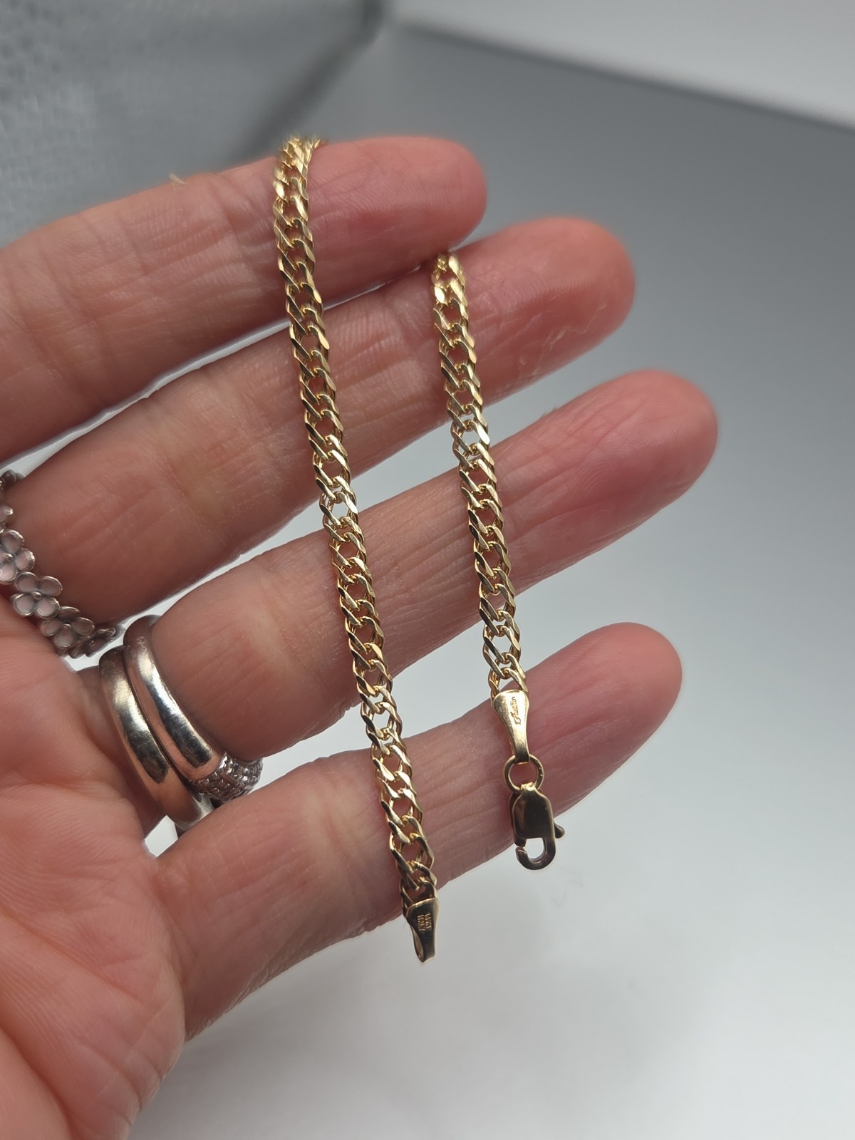 14k Yellow Gold Double Curb Link Bracelet 7″/3.7mm/4gr