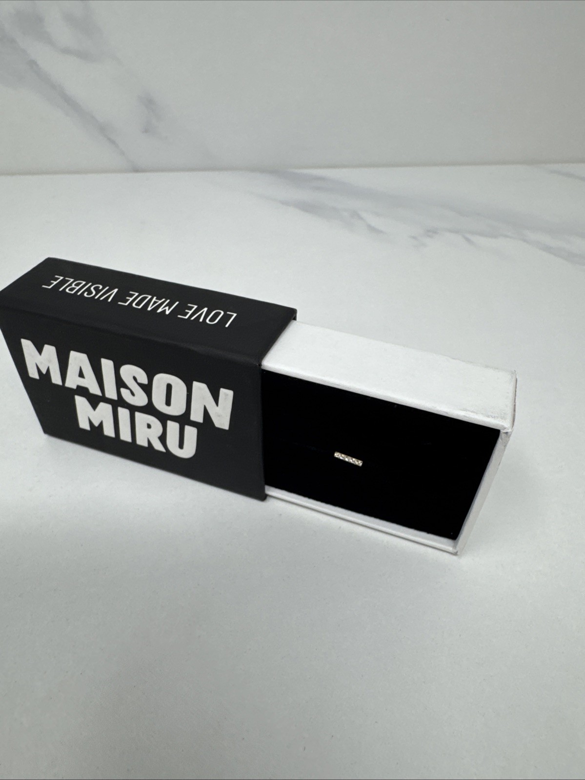 Maison Miru Pave Bar Nap 4 Stone Earring Hypoallergenic Push Pin Flat Back Gold