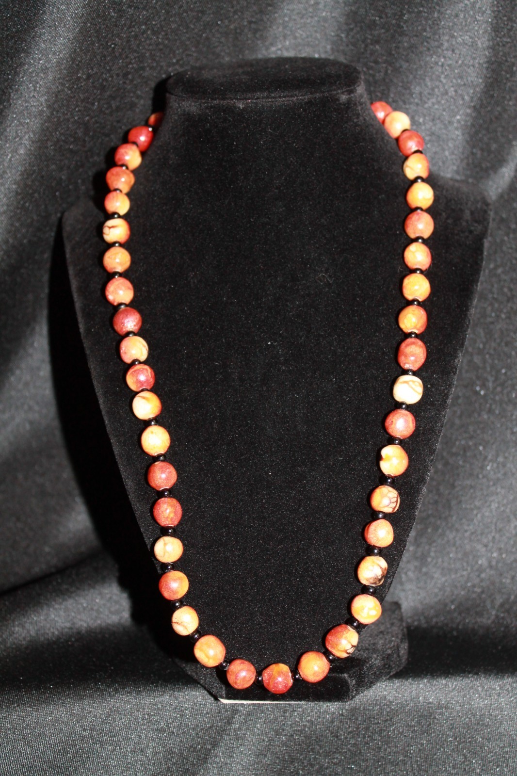 Vintage apple sponge coral necklace clasp stamp 1/20 14K GF 23″