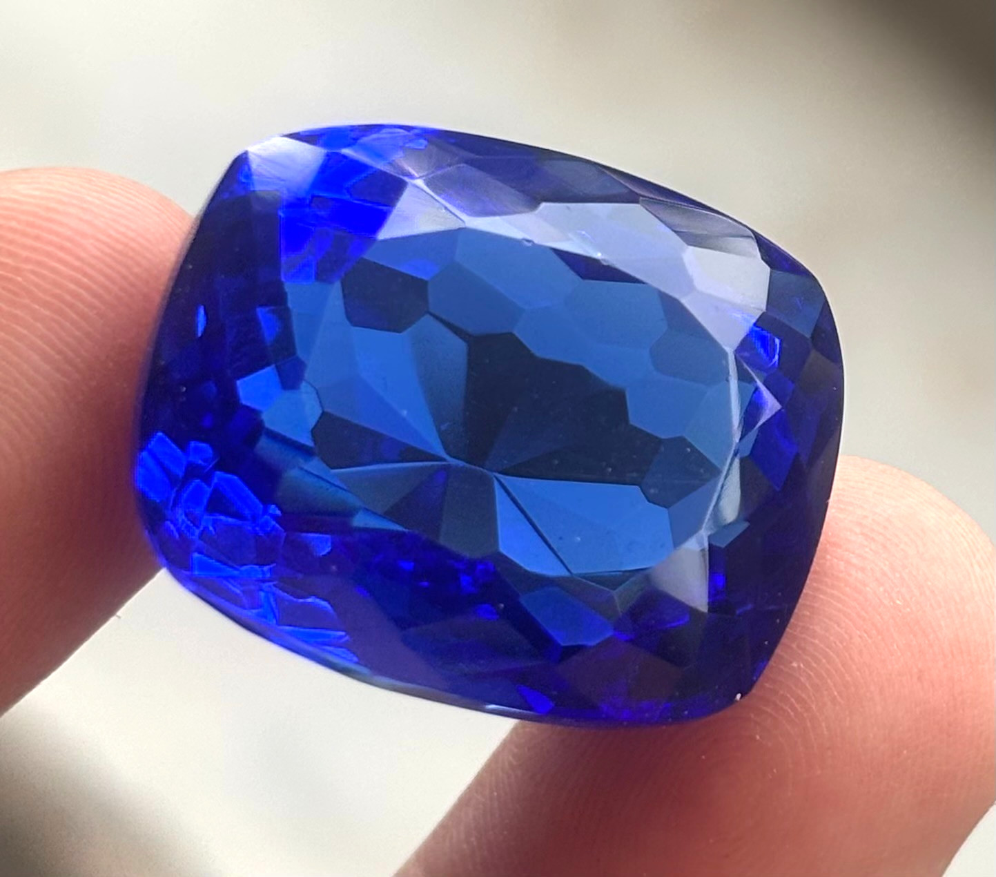 Natural Certified 87 Cts Cushion Shape Kashmiri Sapphire Loose Gemstone