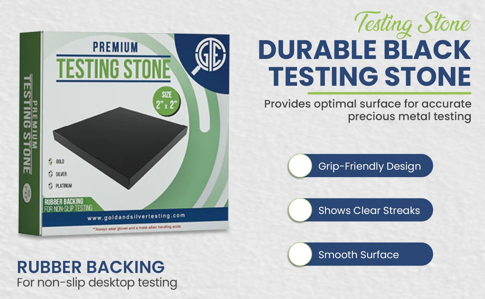 Gold Testing Kit 10k 14k 18k 22k Solutions Acids + Scratch Stone Test