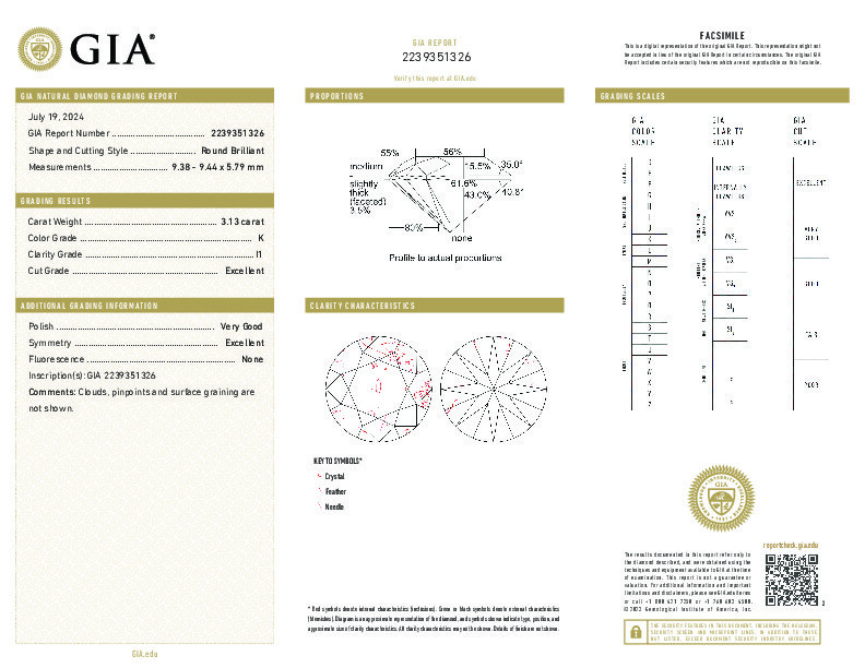 3.13ct Round Brilliant Cut GIA 2239351326 (200360851)