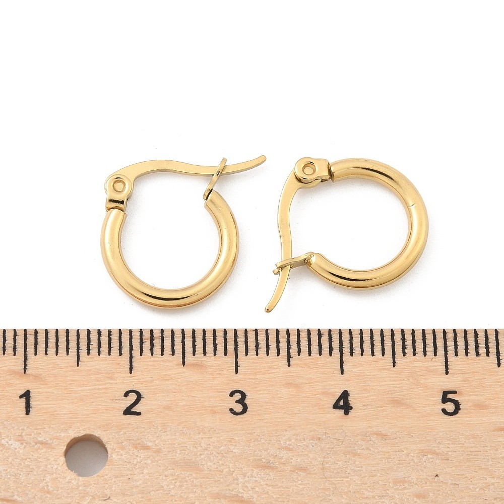 6 Pairs Golden Stainless Steel Hoop Earrings Hypoallergenic Ring Earring Blank