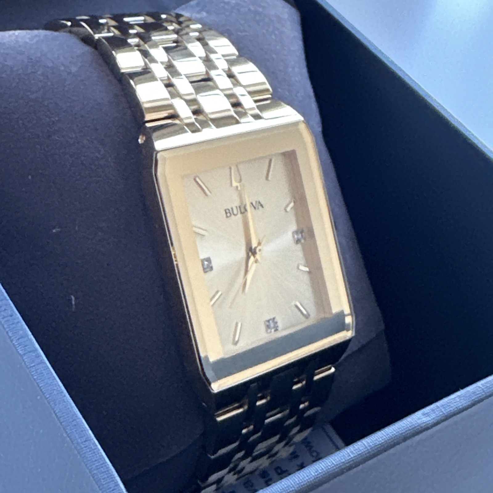 Bulova Quadra Quartz Diamond Champagne Dial Men’s Watch 97D120