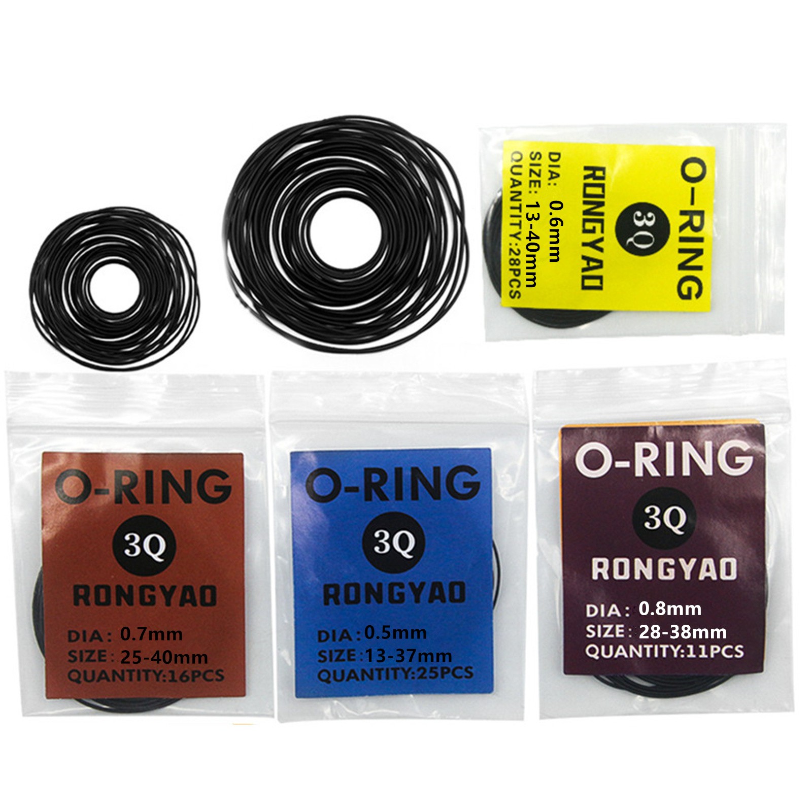 0.5/0.6/0.7/0.8mm Watch O-Ring Waterproof Rubber Gaskets Watchmaker Accessories
