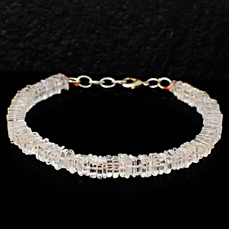 Authentic 83 Cts Natural 6 Inches Long Citrine Heishi Beads Bracelet JK-13E277