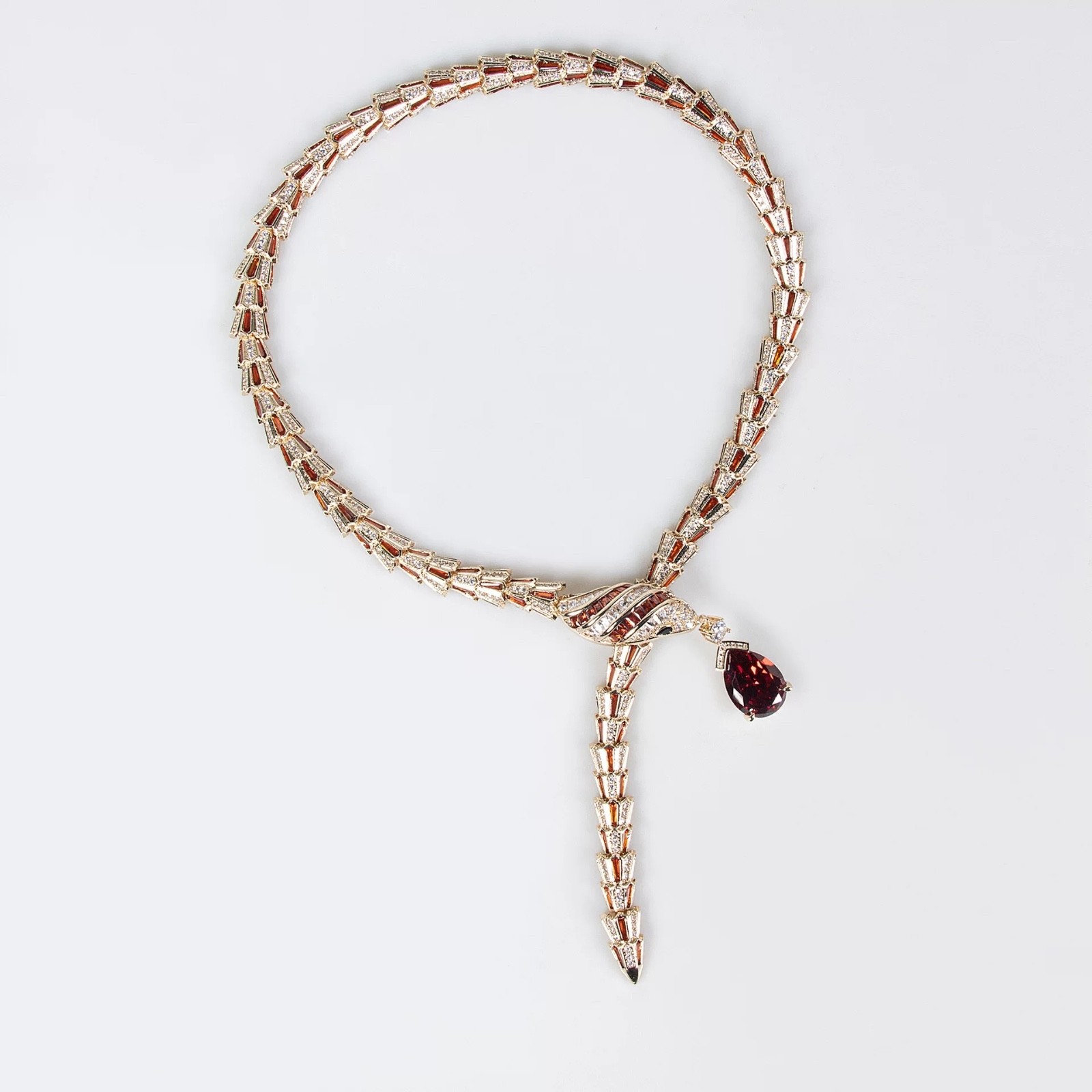 Vintage Snake Jewelry Set – Retro Luxury Crystal Necklace & Earrings