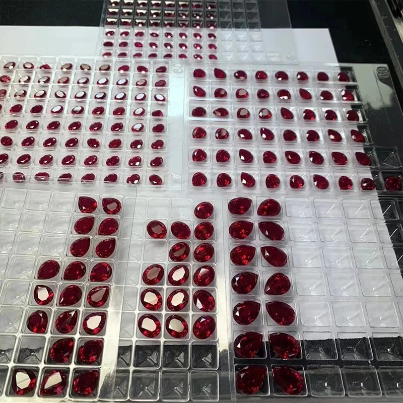 Pigeon Blood Red Lab Grown Ruby Loose Stones AGL Certificate for Jewelry Making