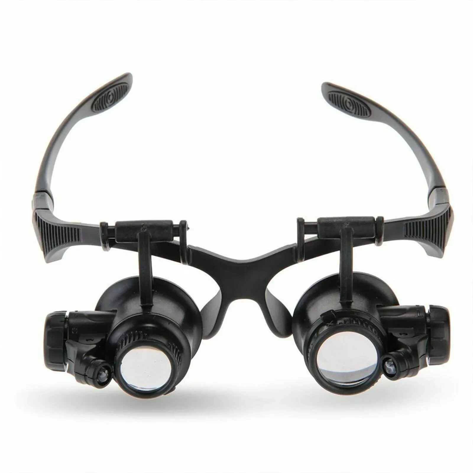 Double Eye Jewelry Watch Repair Magnifier Loupe Glasses With LED Light 8 Lens US