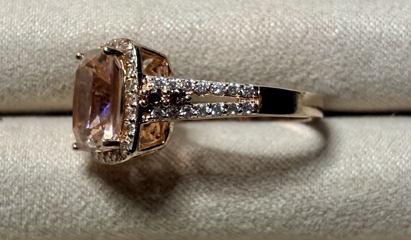 Jtv Coctail Morganite Simulant 18k Rose Gold Over Sterling Silver Ring