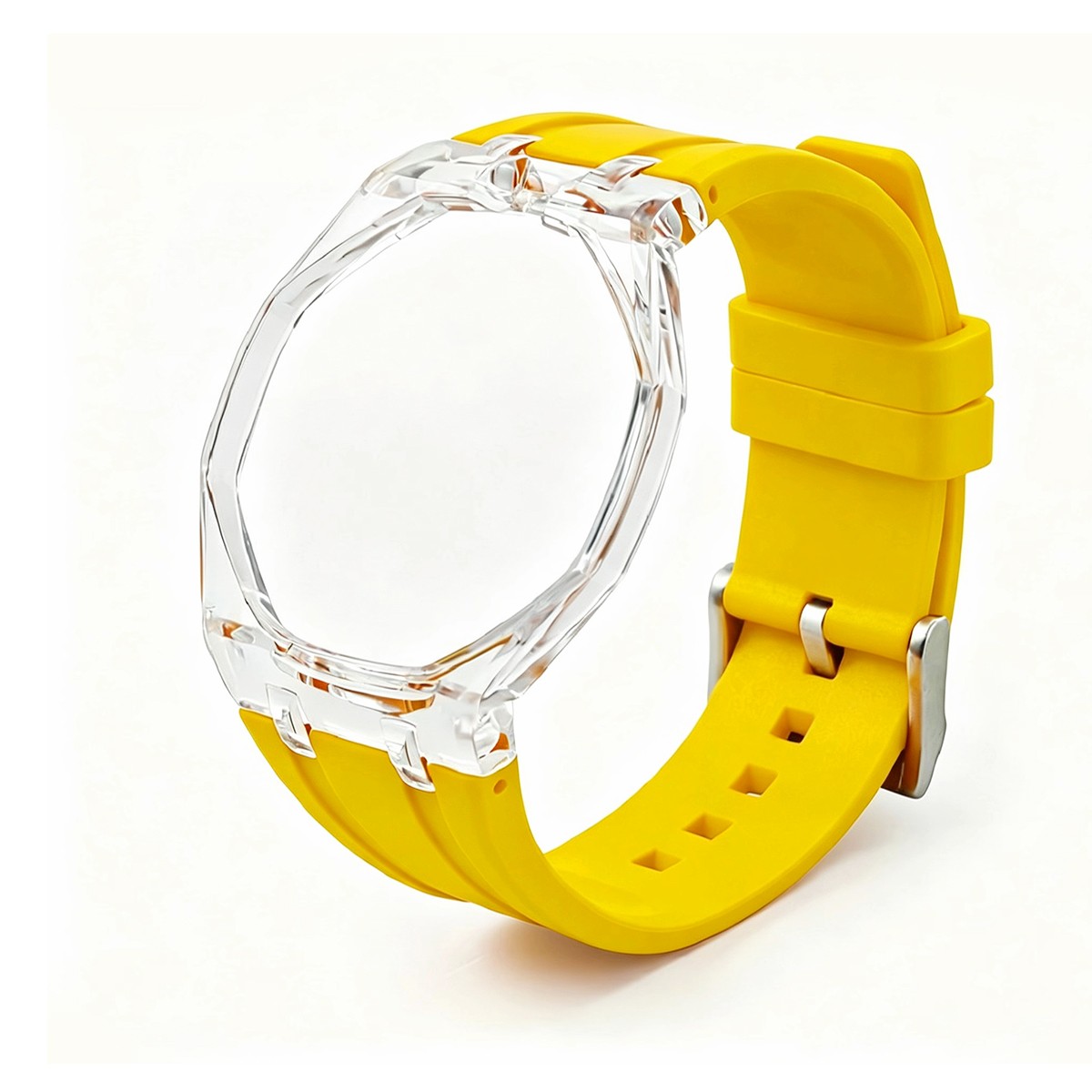 Transparent PC Glacier Case Silicone Wristband Mod Kit For Swatch X AP Royal Pop