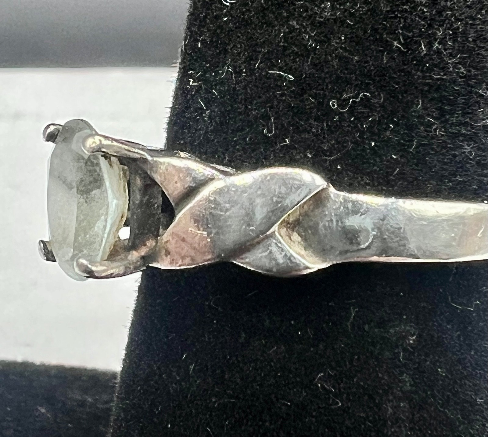 VTG 925 Sterling Natural Green Sapphire Ring Heavily Included Corundum Sz 6.5