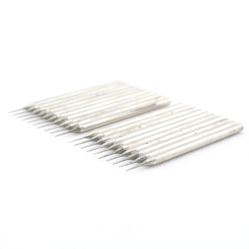 30Pcs 0.5mm Tapered Point Diamond Grinding Bits Burrs Lapidary Tools for Stone