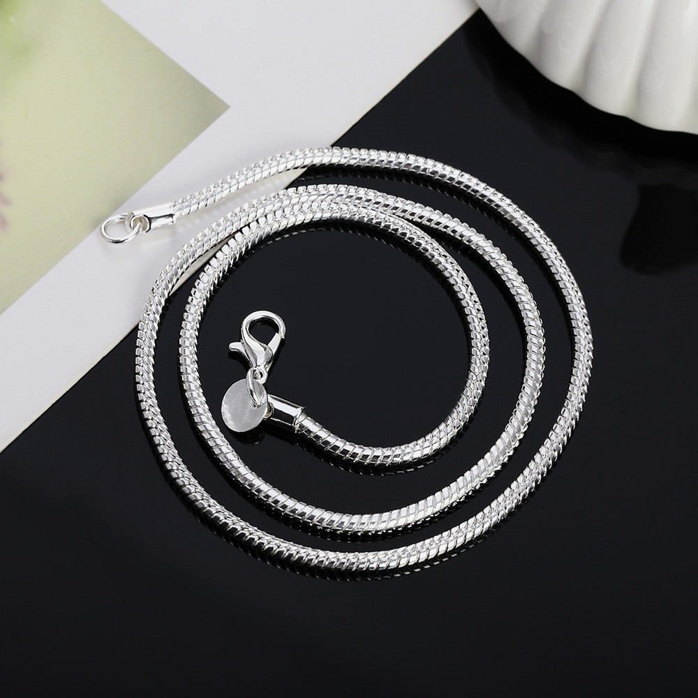 925 Sterling Silver Snake Chain Necklace Shiny 925 Stamp Non-Tarnish Brand New