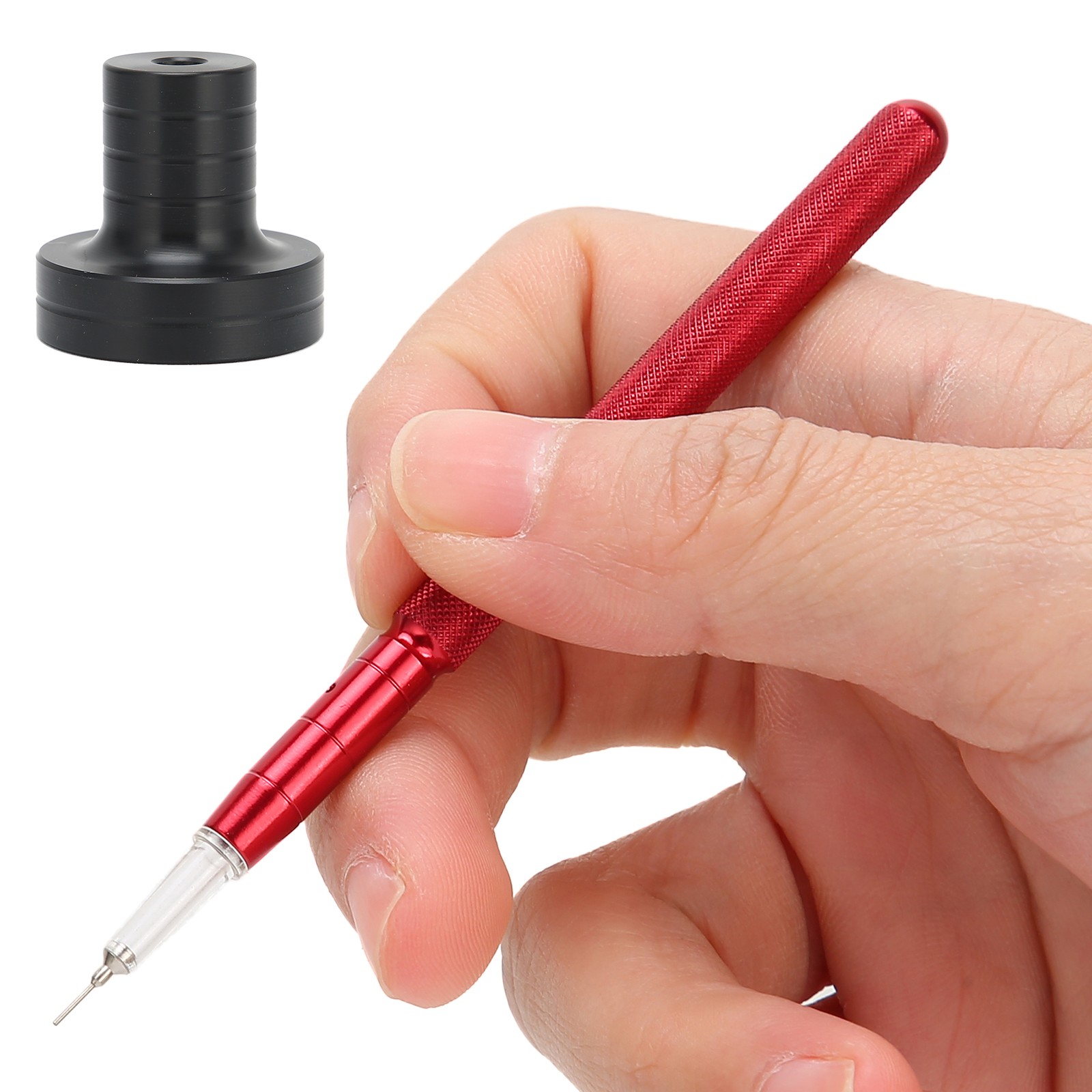 0.3*0.1mm Red Aluminum Watch Oiler Pen Lubricant Oil Pin Pen Tip with Base