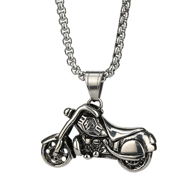 Men’s Titanium Steel Necklace Hip Hop Punk Trendy Anchor Pendant Stainless Steel
