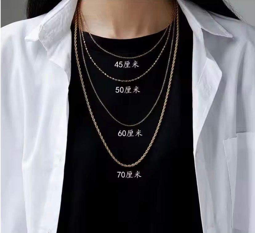 Chain Silver Necklace Rope Sterling Italian 16-30in Unisex Women Stainless Steel