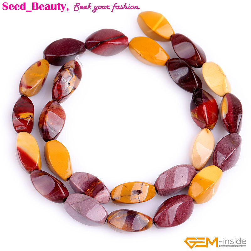 Natural Gemstone Stone Twist Beads Jewelry Making 15″ Loose 8x16mm Bead 24-25Pcs