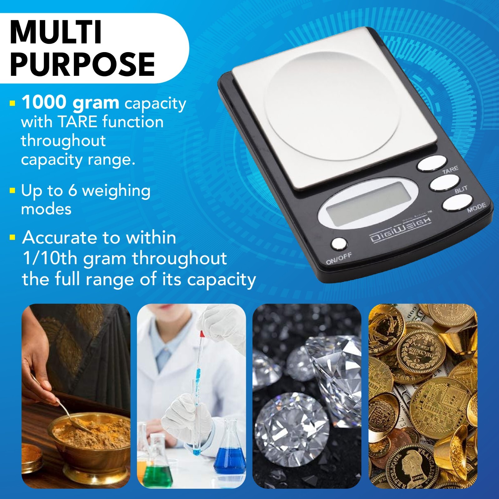 1000g/0.1g Electronic Digital Pocket Gold Kitchen Herbs Scale OZ GRAM Shipping