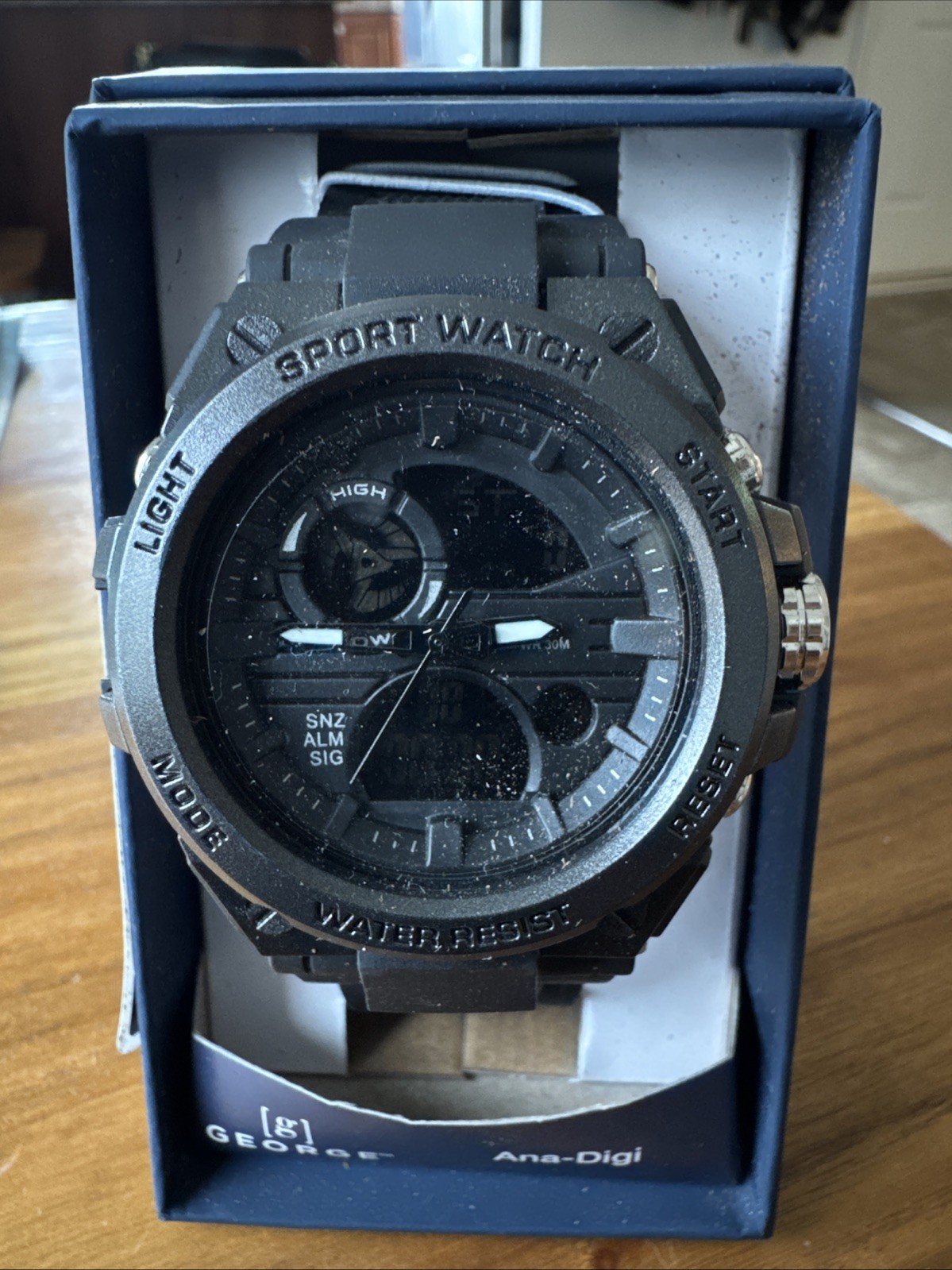 Men’s Black Watch George Ana-Digi One Year Warranty New With Papers