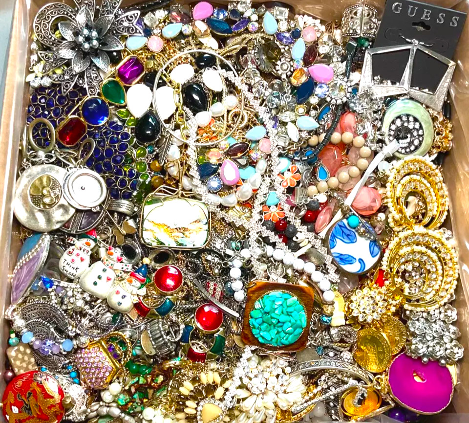 10 Pounds Lbs Unsorted Jewelry Making Lot Some Wear Resell Mixed In Junk Tangled