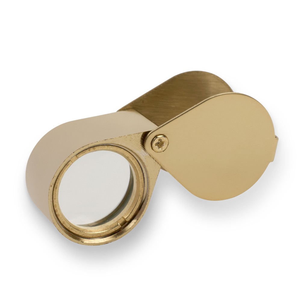 Gold 30X Jewelers Loupe Magnifier Pocket Magnifying Glass Coin Jewelry Loop Eye