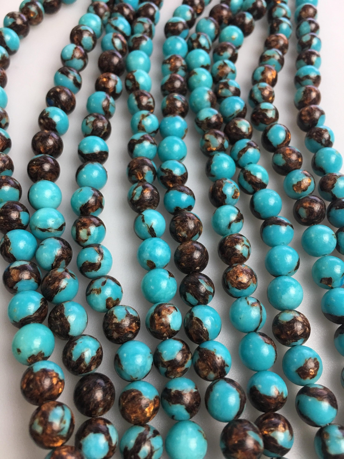 Bronzite Turquoise Smooth Round Beads 4mm 6mm 8mm 10mm 15.5″ Strand