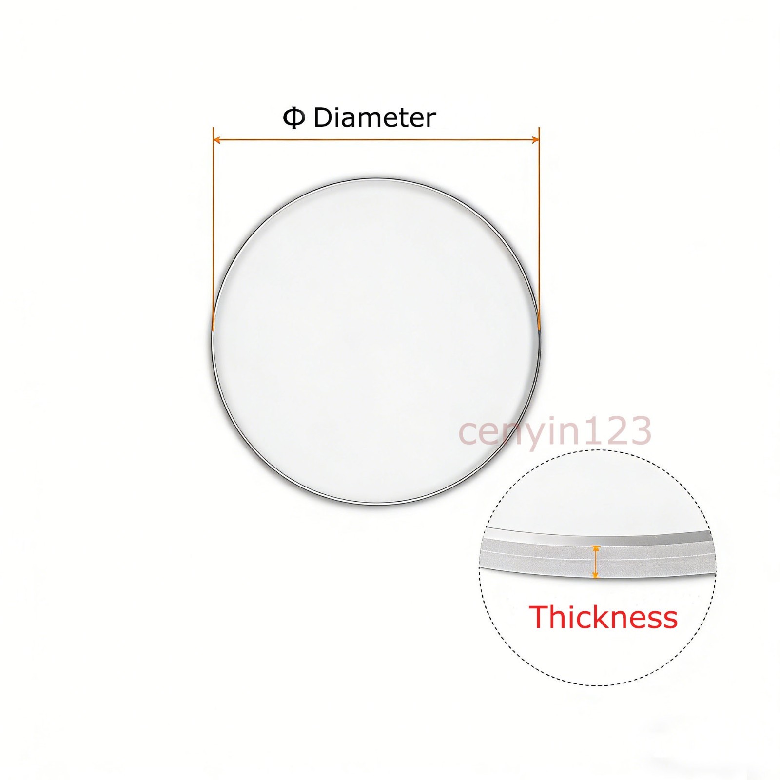 Sapphire Watch Crystal Lens 15-42mm Round Flat Glass Replacement For Watch