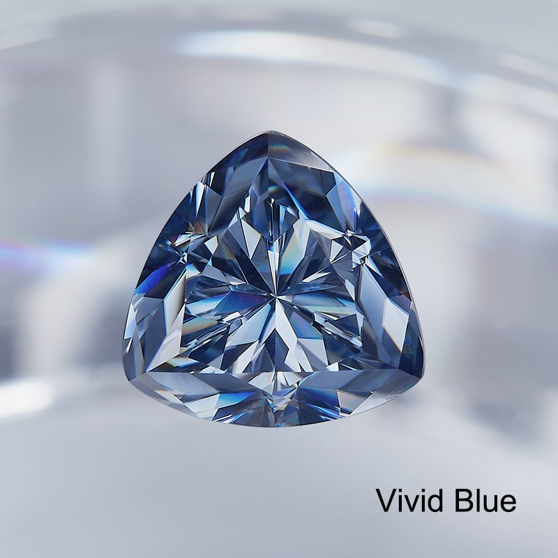 Colorful Rare Trillion Cut 0.1-5ct Moissanite Stone GRA VVS1 Jewelry Making
