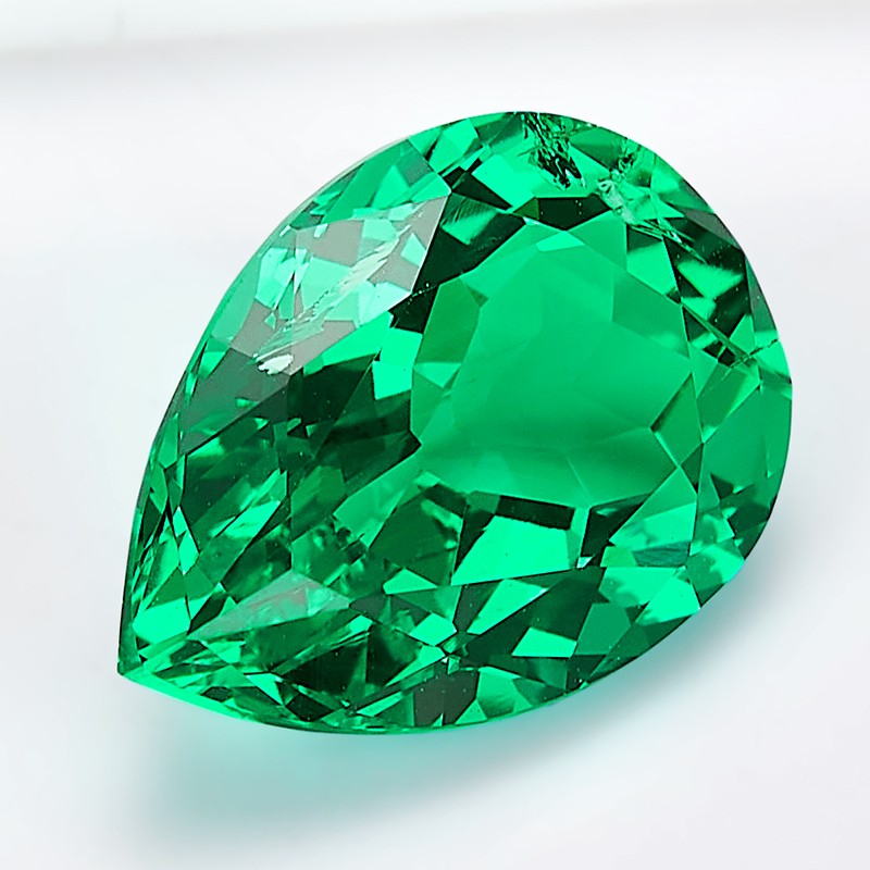 AGL Lab Grown Hydrothermal Pear Cut Lab Grown Colombia Emerald Loose Gemstones