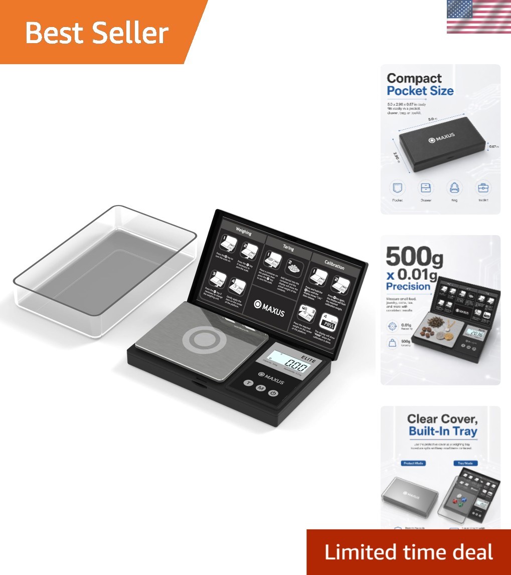 High Precision 500g Pocket Gram Scale – 0.01g Accuracy, Lightweight & Compact