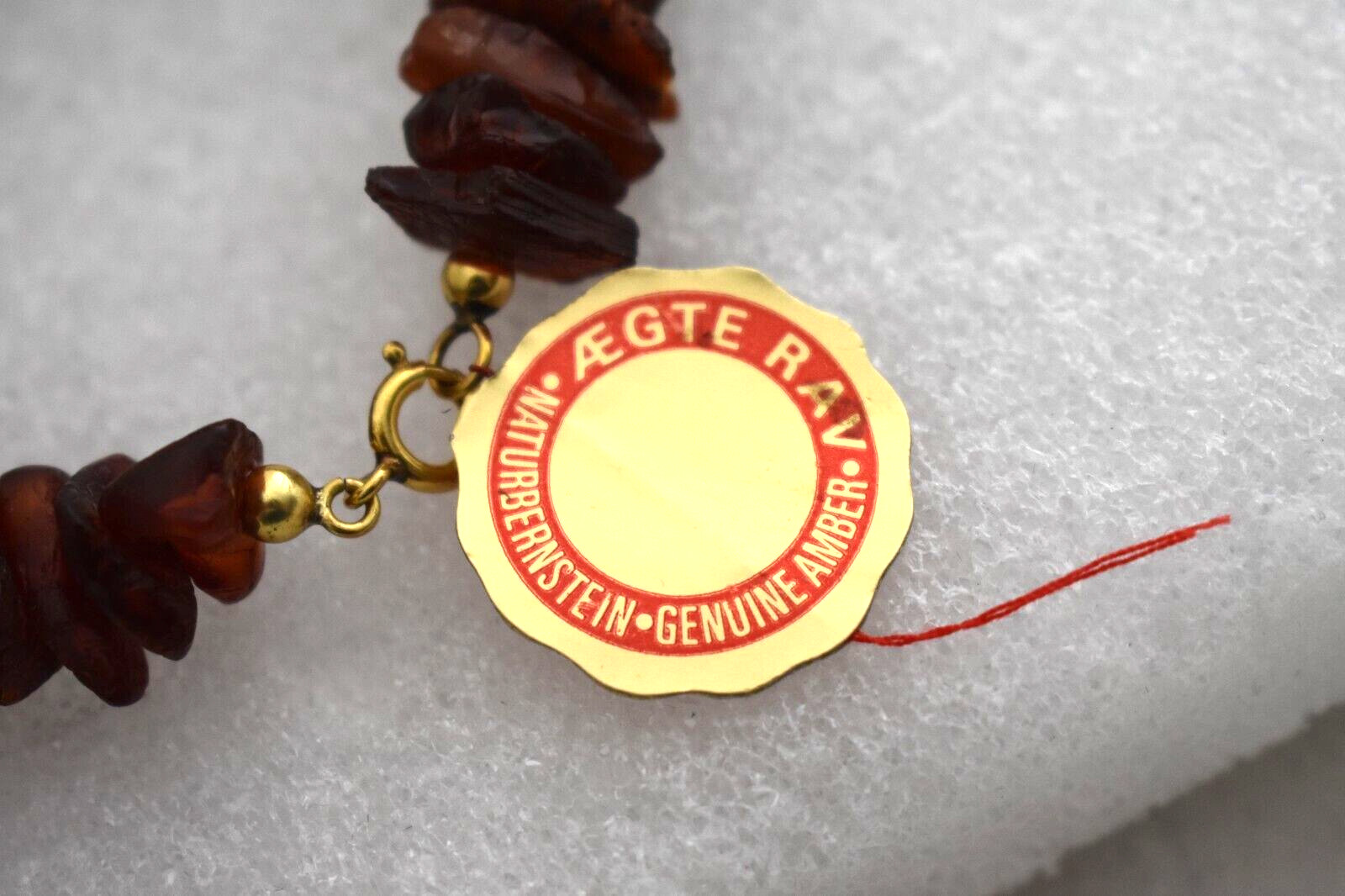 Copenhagen Denmark Naturbernstein Genuine Amber Raw Bead Bracelet GTE RAV