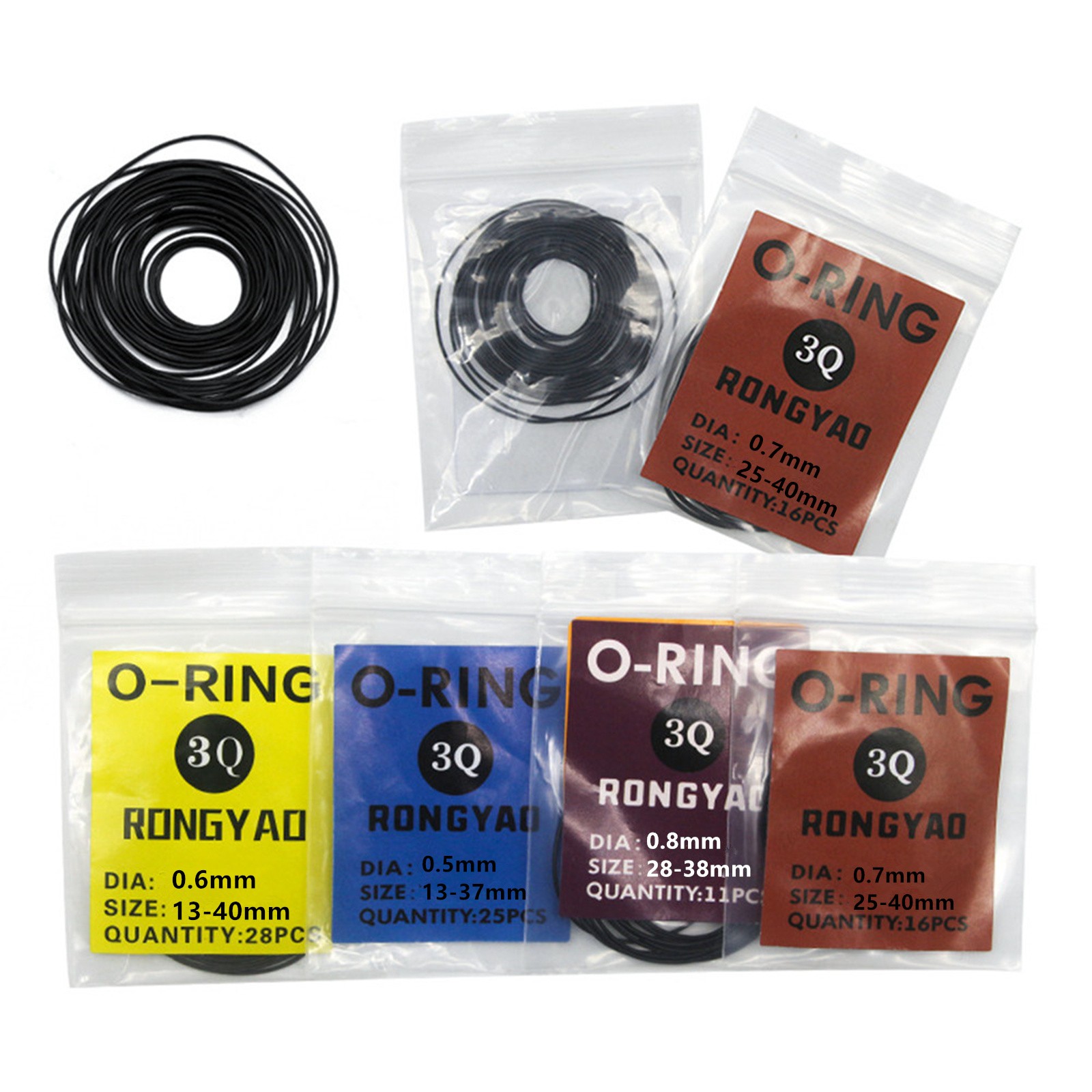 0.5/0.6/0.7/0.8mm Watch O-Ring Waterproof Rubber Gaskets Watchmaker Accessories