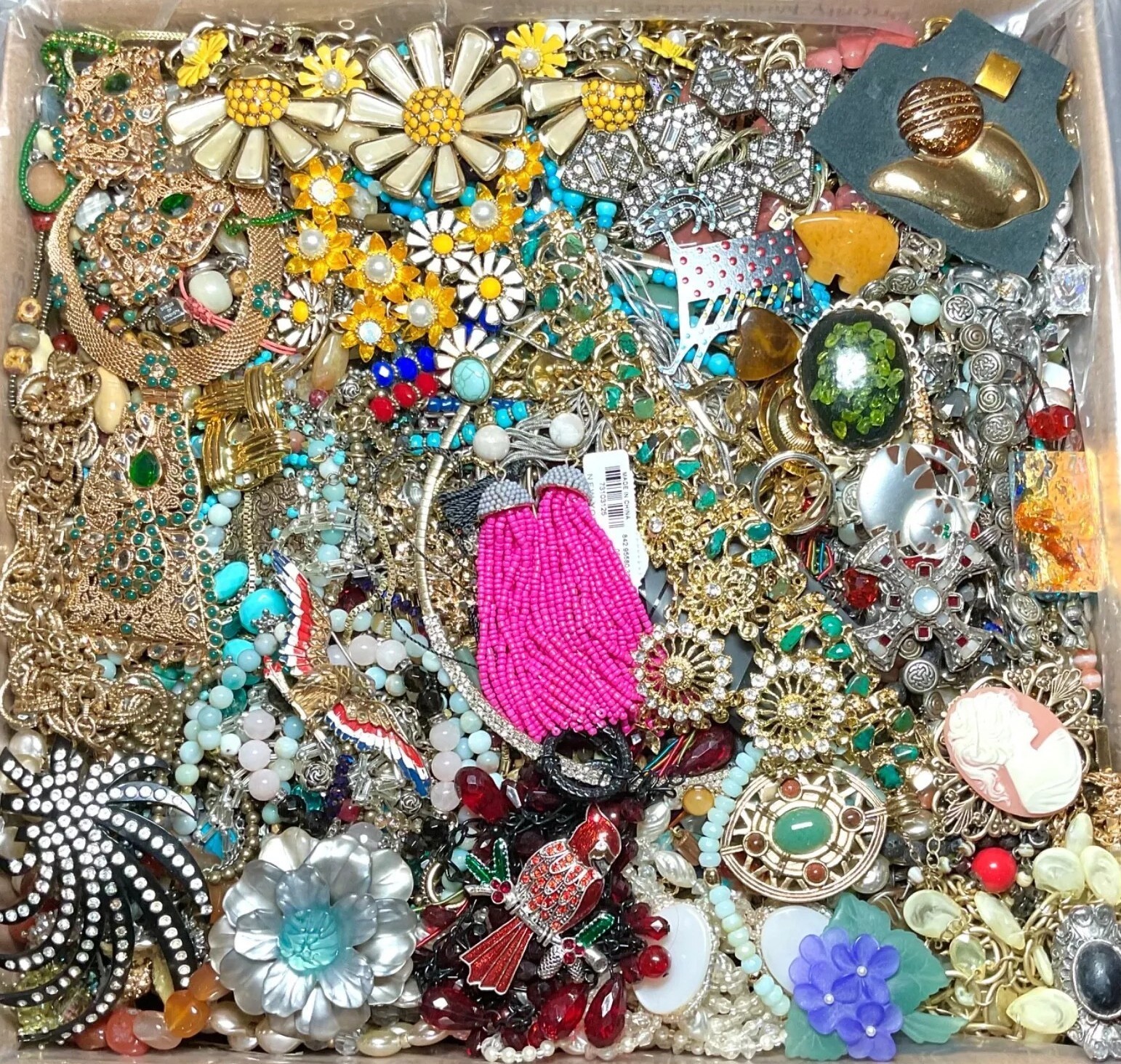 Jewelry Lot 3 Pounds Untested Huge Lot VTG to New Junk & Wear Resell Tangled In