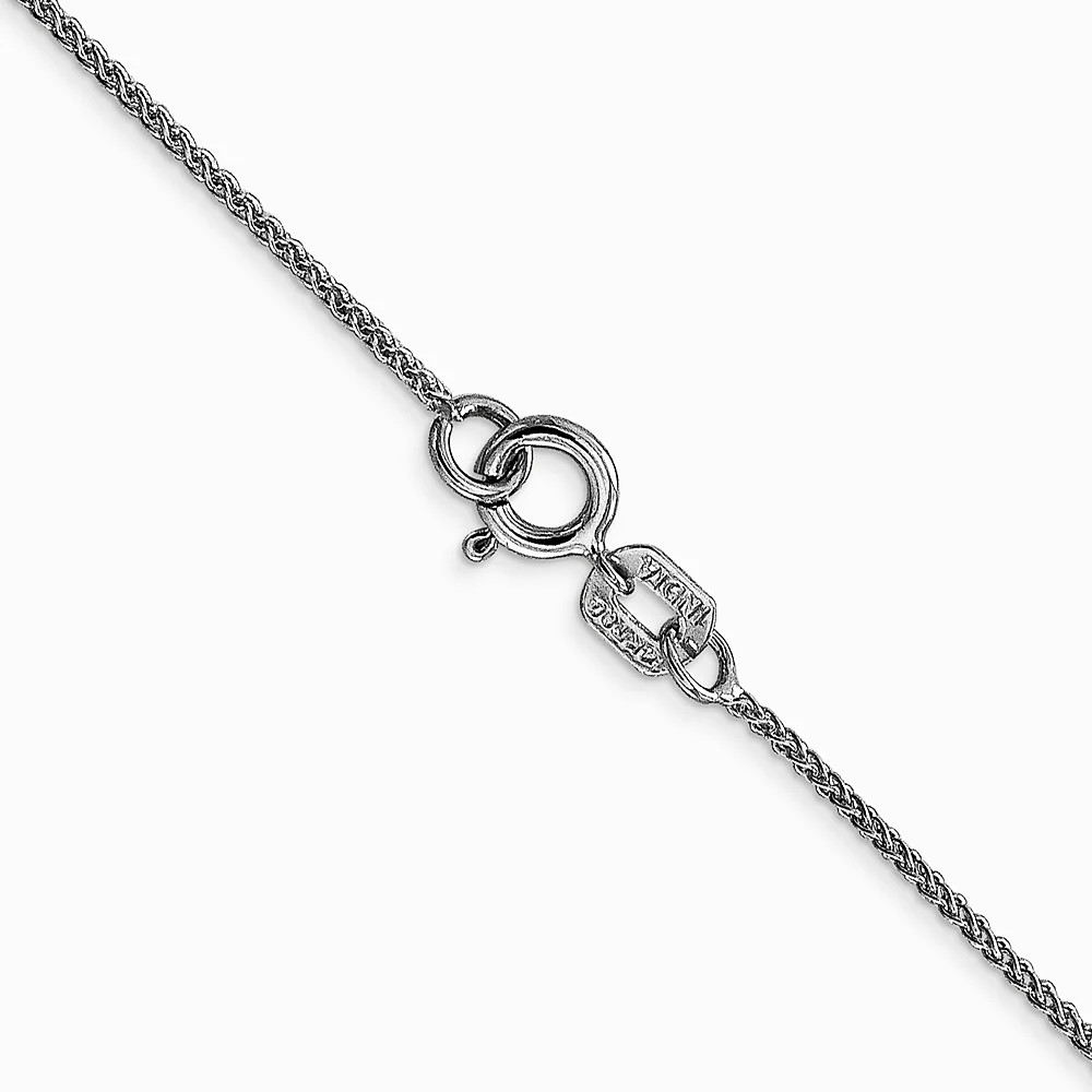 14K White Gold .85mm Spiga With Spring Ring Clasp Chain Necklace 16″-30″