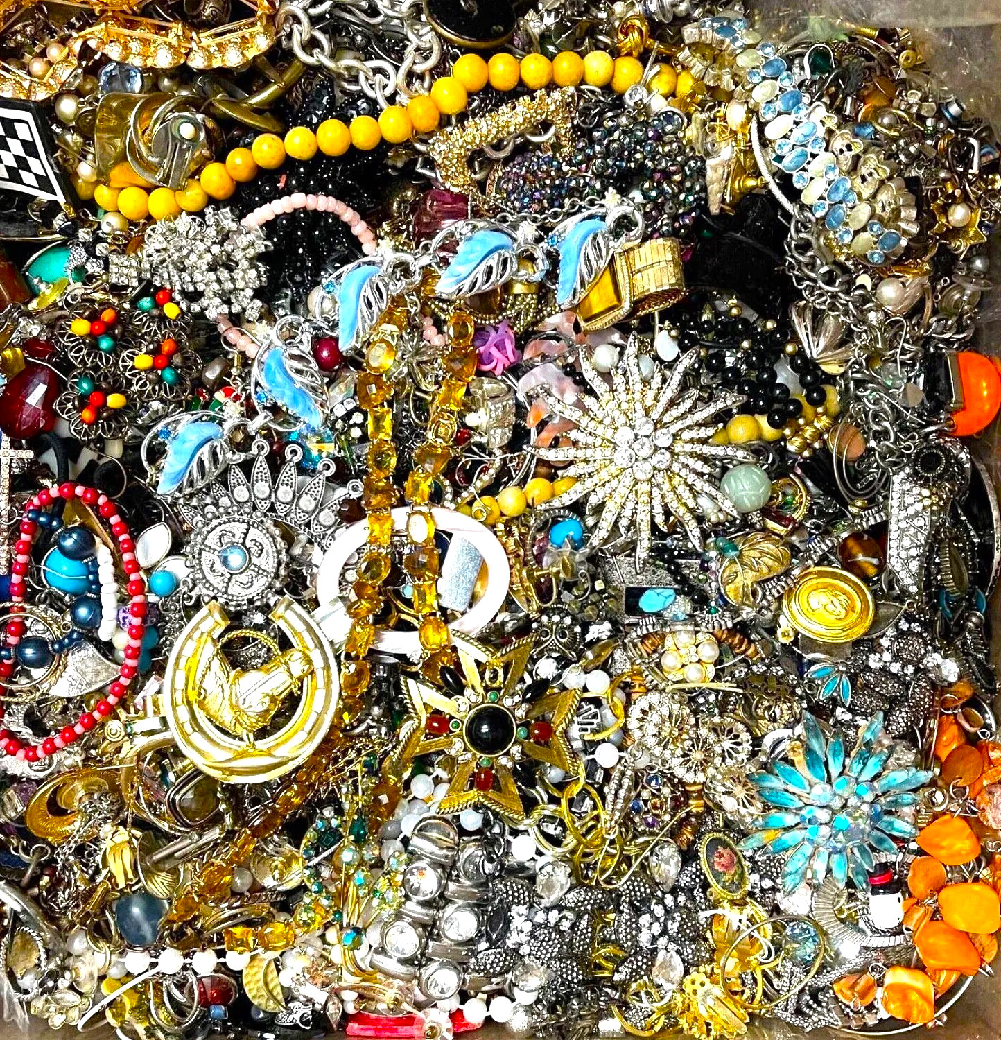 FREE SHIP 5 Pound Lb Unsearched Lot Jewelry VTG New Junk & Good Treasure Mixed