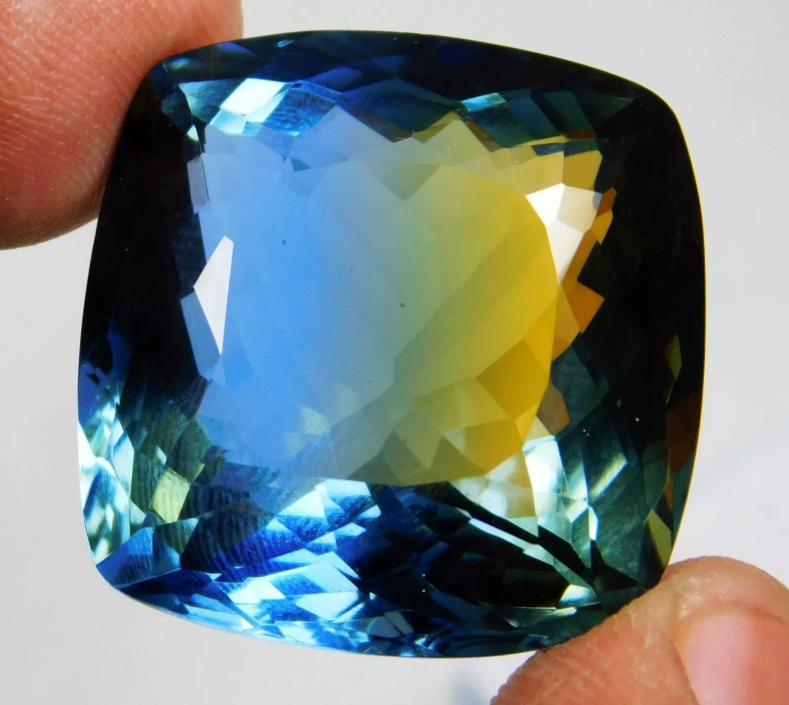Tourmaline Bi-Color Cushion Cut Natural 58-60 Ct Loose EGL Certified Gemstone