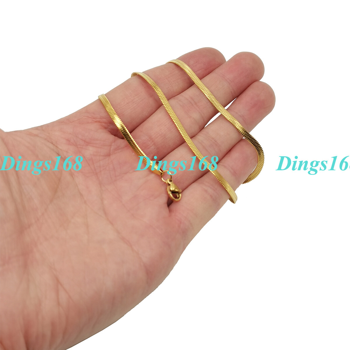 18K Yellow Gold Filled Tarnish-Resist 20inch 5mm Wide Herringbone Chain Necklace