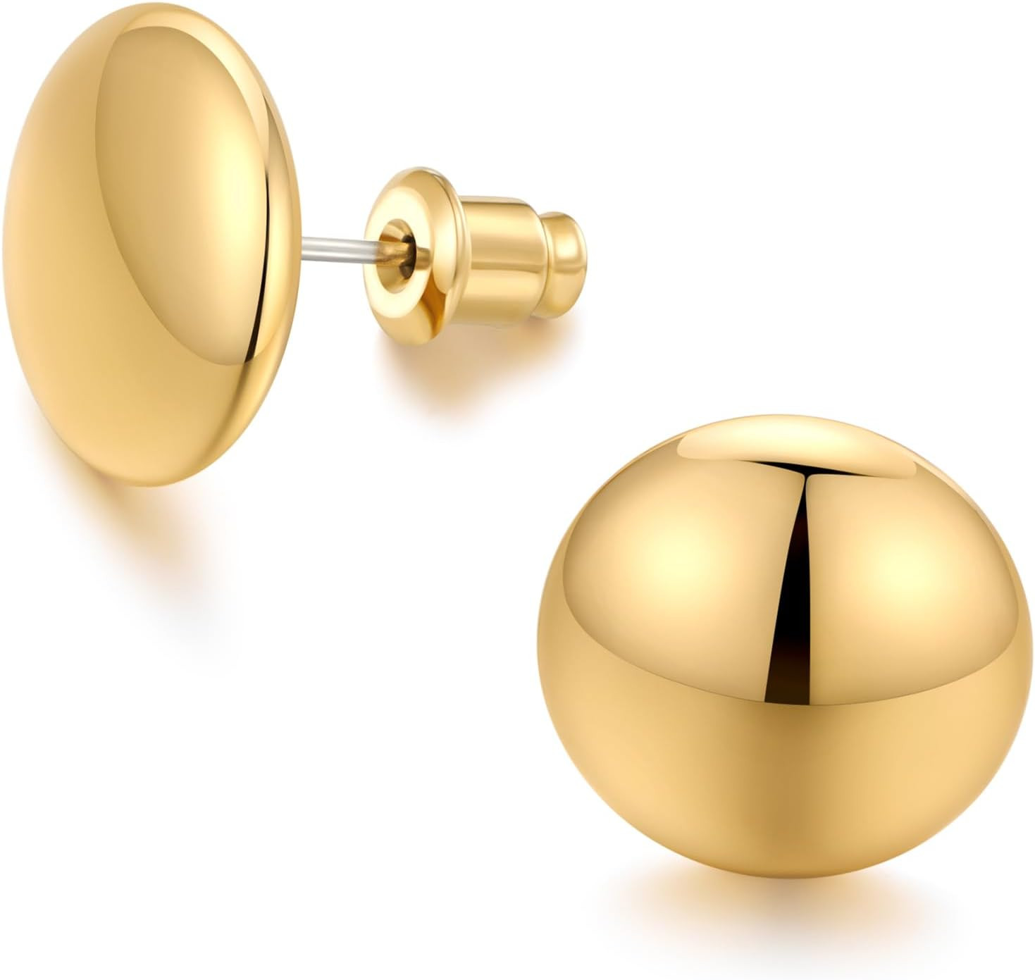 Dot Earrings Gold Silver Stud Earrings for Women Flat round Earring Minimalist E