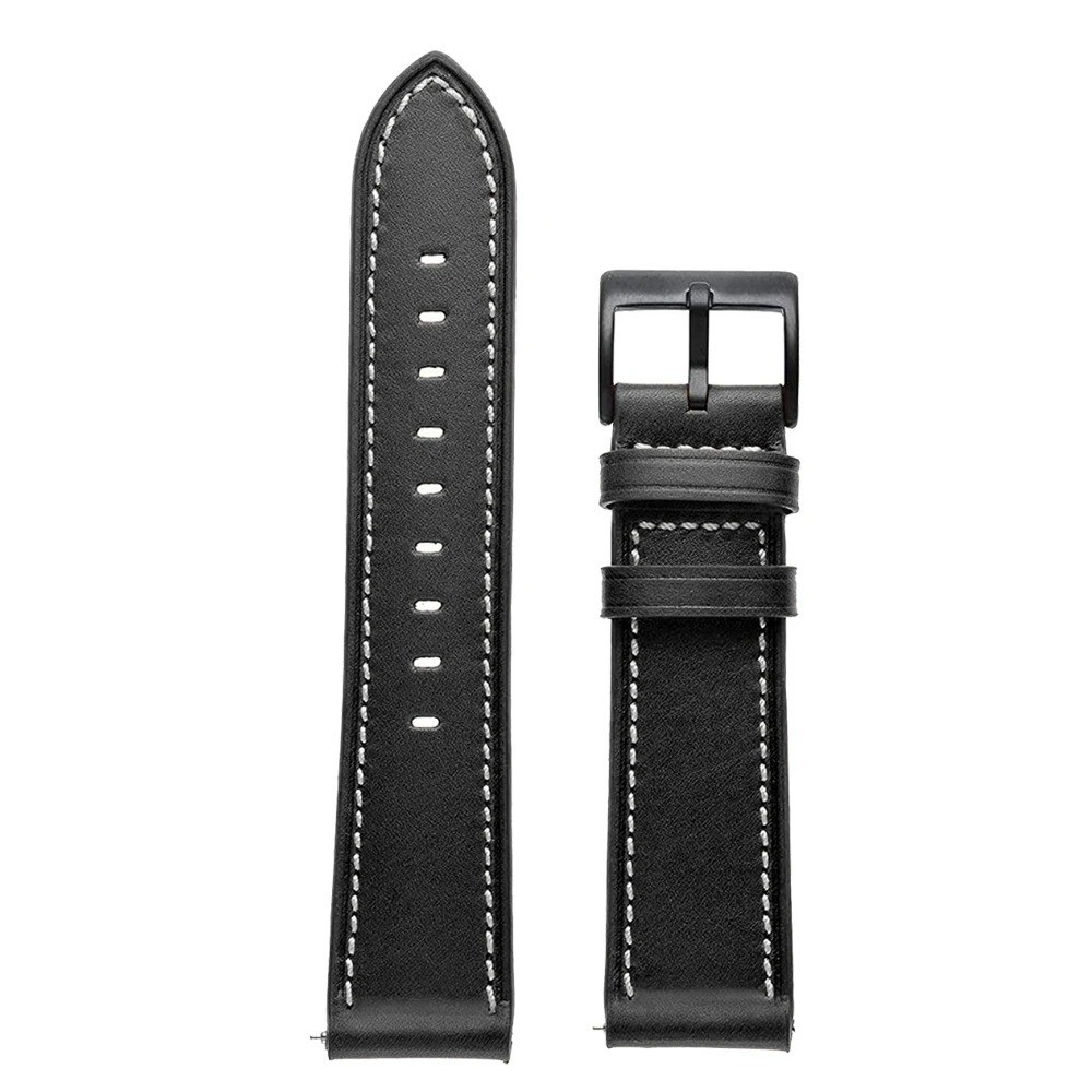 20mm 22mm Classic Genuine Leather Watch Band Strap Quick Release Wristband