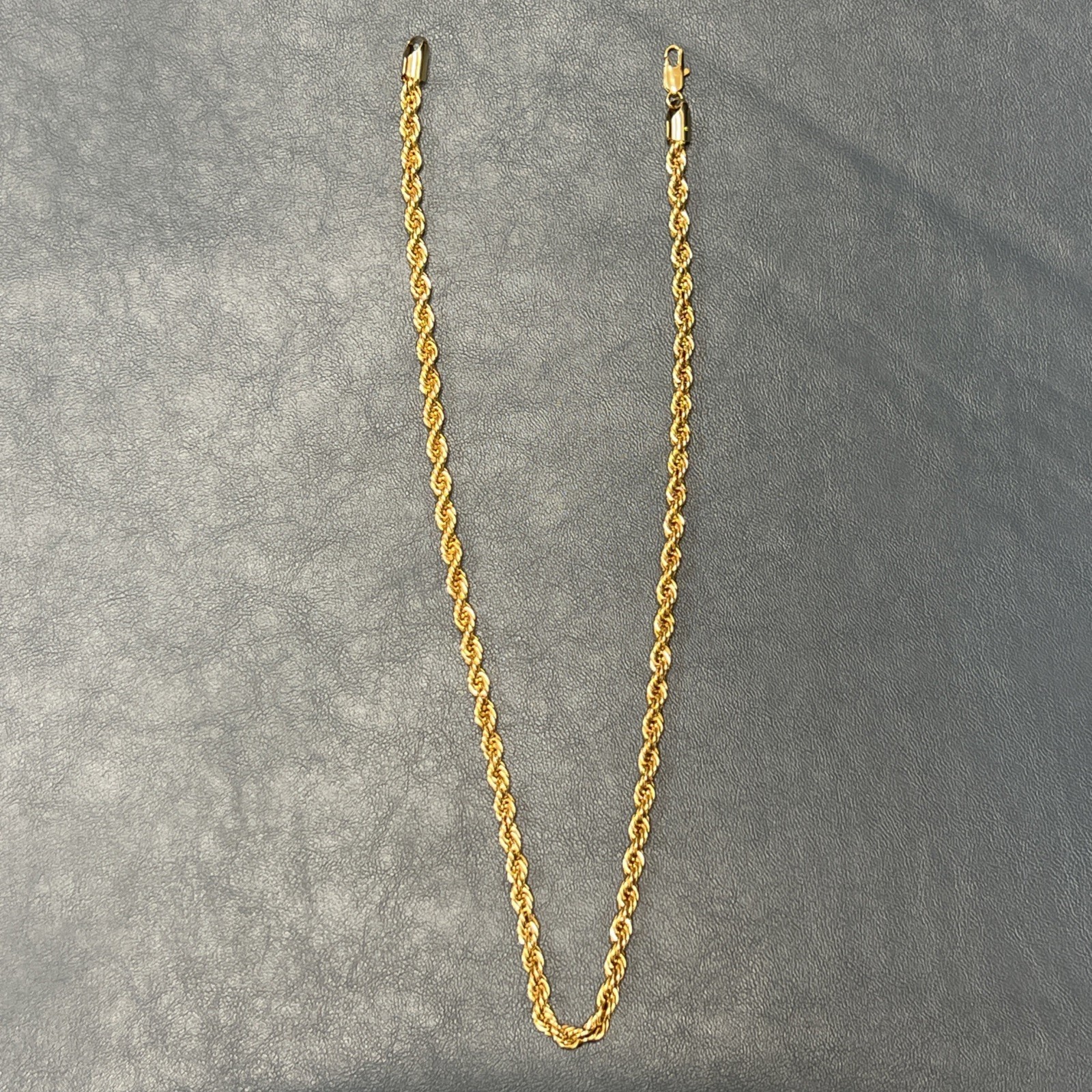 6MM 20INCH DIAMOND CUT ROPE CHAIN 14KT ELECTROPLATED 10x HIGH QUALITY