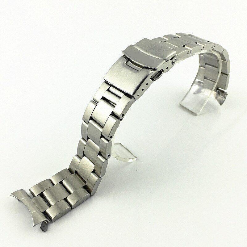 18 19 20 21 22 23-30 mm Metal Strap Watch Band Stainless Steel Curved Ends